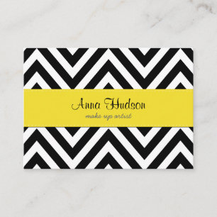 Zigzag Pattern, Chevron Pattern - White Black Visitekaartje