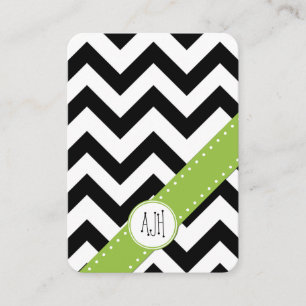 Zigzag Pattern, Chevron Pattern - White Black Visitekaartje
