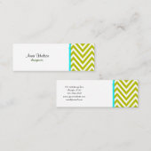 Zigzag Pattern, Chevron Pattern - White Green Mini Visitekaartje (Voorkant / Achterkant)