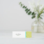 Zigzag Pattern, Chevron Pattern - White Green Mini Visitekaartje (Staand voorkant)