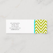 Zigzag Pattern, Chevron Pattern - White Green Mini Visitekaartje (Achterkant)