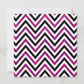 Zigzag Pattern, Chevron, Roze Glitter, Bat Mitzvah Kaart (Achterkant)