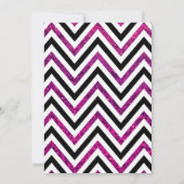 Zigzag Pattern, Chevron, Roze Glitter, Bat Mitzvah Kaart (Achterkant)