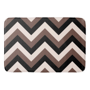 Zigzag Pattern Cream Black Brown Badmat