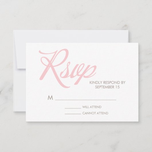 Zigzag Pattern Wedding Response Card RSVP Kaartje (Voorkant)