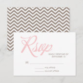 Zigzag Pattern Wedding Response Card RSVP Kaartje (Voorkant / Achterkant)