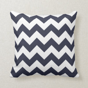 Zigzag Pillow met Navy Blue Chevron Kussen