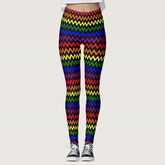 Zigzag Pride Kleuren Leggings (Voorkant)