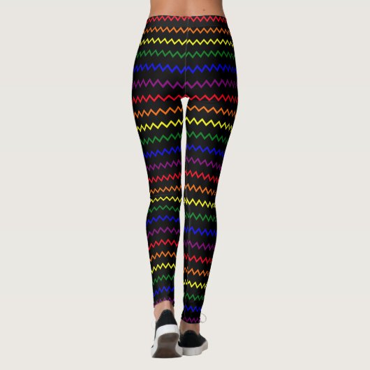 Zigzag Pridekleuren Leggings (Achterkant)