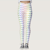 Zigzag Pridekleuren Leggings (Voorkant)