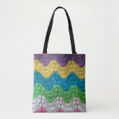 Zigzag Rainbow Haakontwerp Tote Bag (Voorkant)