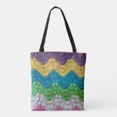 Zigzag Rainbow Haakontwerp Tote Bag (Achterkant)