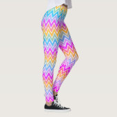 Zigzag Rainbow Pattern Pink, Blue Yellow Oranje Leggings (Rechts)