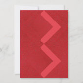 Zigzag Red Textured Invitation Kaart –  (Voorkant)