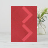 Zigzag Red Textured Invitation Kaart –  (Staand voorkant)
