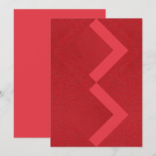 Zigzag Red Textured Invitation Kaart –  (Voorkant / Achterkant)