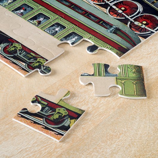  zigzag-reizigers- en goederentreinen legpuzzel (Zijkant)