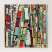 zigzag-reizigers- en goederentreinen legpuzzel (Horizontaal)