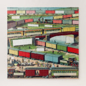  zigzag-reizigers- en goederentreinen legpuzzel (Verticaal)