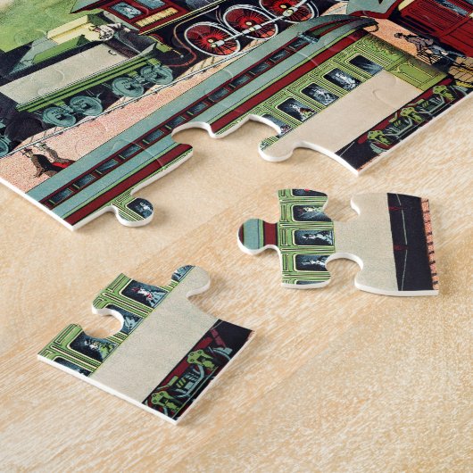 zigzag-reizigers- en goederentreinen legpuzzel (Zijkant)