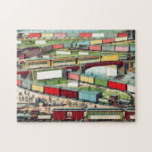 zigzag-reizigers- en goederentreinen legpuzzel (Horizontaal)