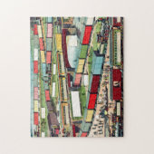 zigzag-reizigers- en goederentreinen legpuzzel (Verticaal)