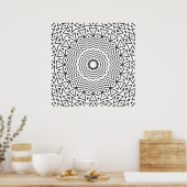 Zigzag Ring Mandala met Driehoek Patroon Detail Poster (Keuken)