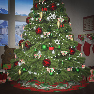 ZigZag rood en groen Kerstboom Rok