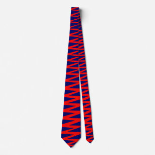 Zigzag - Rood op donkerblauw 00066 Stropdas