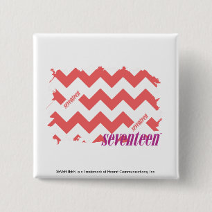 ZigZag Roze 2 Vierkante Button 5,1 Cm