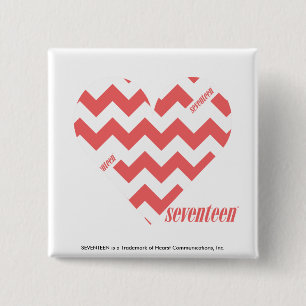 ZigZag Roze 3 Vierkante Button 5,1 Cm