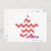 ZigZag Roze 4 Briefkaart (Voorkant / Achterkant)