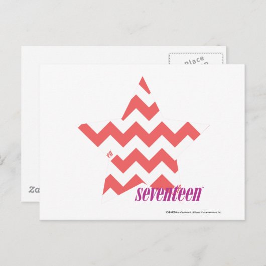 ZigZag Roze 4 Briefkaart (Voorkant / Achterkant)