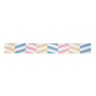 Zigzag roze blauwe pastelkleurige minomoderne satijnen lint