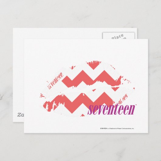 ZigZag roze Briefkaart (Voorkant / Achterkant)