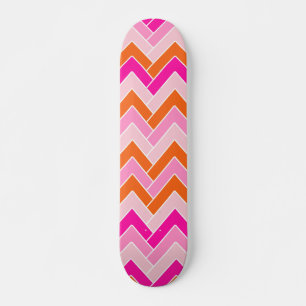 Zigzag roze en Oranje Chevron Persoonlijk Skateboard