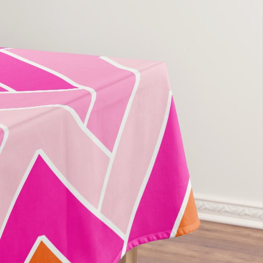Zigzag roze en Oranje Chevron Tafelkleed (Voorbeeld)