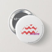 ZigZag roze Ronde Button 5,7 Cm (Voorkant /achterkant)