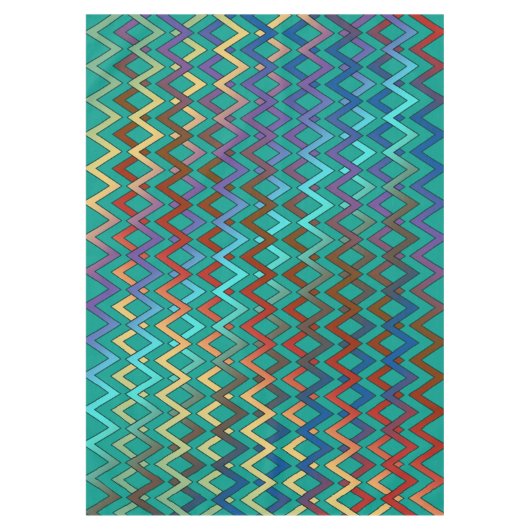 ZIGZAG ruiten - gekleurd + uw achtergrond & ideeën Tafelkleed (Voorkant)