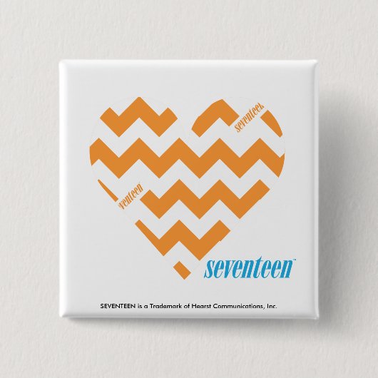 ZigZag Sinaasappel 2 Vierkante Button 5,1 Cm (Voorkant)