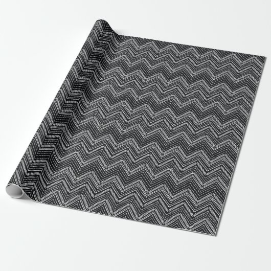 zigzag strepen: Hand getrokken etnische Cadeaupapier (Uitgerold)