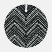 zigzag strepen: Hand getrokken etnische Glas Ornament (Achterkant)
