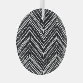 zigzag strepen: Hand getrokken etnische Glas Ornament (Voorkant Rechts)
