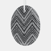 zigzag strepen: Hand getrokken etnische Glas Ornament (Voorkant links)