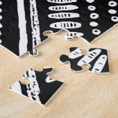 zigzag strepen: Hand getrokken etnische Legpuzzel (Zijkant)