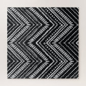 zigzag strepen: Hand getrokken etnische Legpuzzel (Horizontaal)