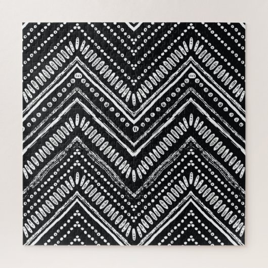 zigzag strepen: Hand getrokken etnische Legpuzzel (Verticaal)