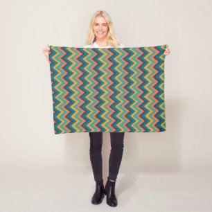 Zigzag Strepen In Aquarel Vliesdeken Fleece Deken