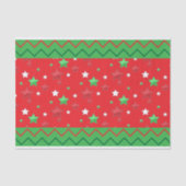 Zigzag Stripes, groene rode kerstriemen Tissuepapier (Voorkant)