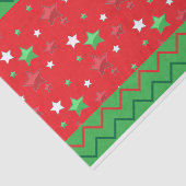 Zigzag Stripes, groene rode kerstriemen Tissuepapier (Detail)